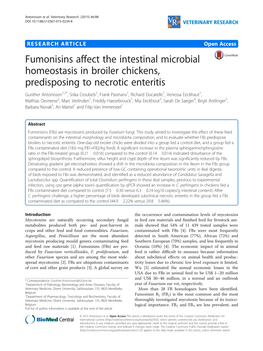 Fumonisins Affect the Intestinal Microbial Homeostasis in Broiler