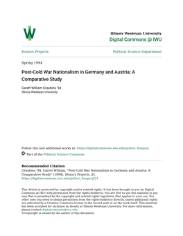 Post-Cold War Nationalism in Germany and Austria: a Comparative Study