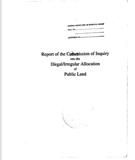 Report of the Ccautkission of Inquiry Illegal/Irregular Allocation Public Land