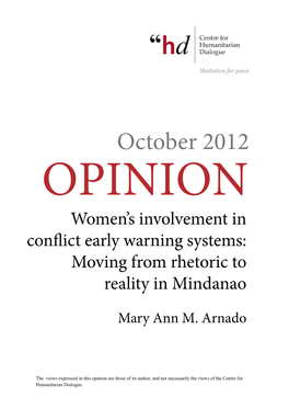 Women's Involvement in Conflict Early Warning Systems