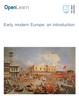 Early Modern Europe: an Introduction