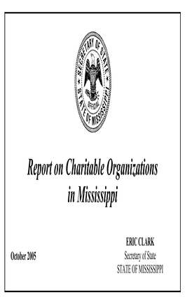 Report on Charitable Organizations in Mississippi