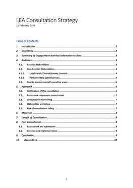 LEA Consultation Strategy 15 February 2021