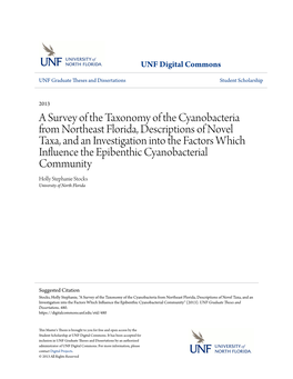 A Survey of the Taxonomy of the Cyanobacteria from Northeast