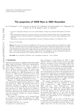 The Properties of V838 Mon in 2002 November