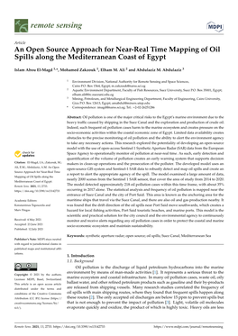 An Open Source Approach for Near-Real Time Mapping of Oil Spills Along the Mediterranean Coast of Egypt