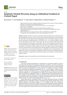 Epiphytic Orchid Diversity Along an Altitudinal Gradient in Central Nepal