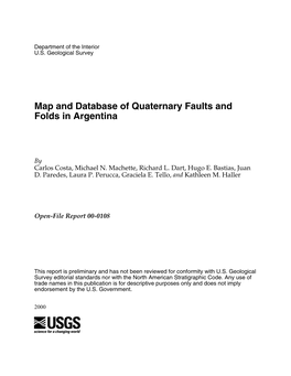 Map and Database of Quaternary Faults and Folds in Argentina