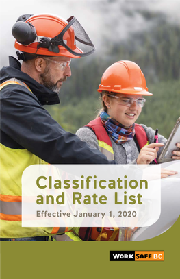 Classification and Rate List Effective January 1, 2020