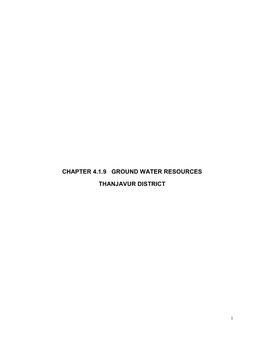 Chapter 4.1.9 Ground Water Resources Thanjavur District
