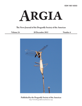 Argia the News Journal of the Dragonfly Society of the Americas