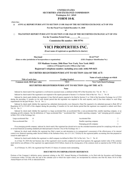 VICI 2020 Form 10-K