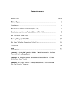 Table of Contents