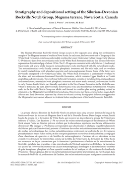 Stratigraphy and Depositional Setting of the Silurian–Devonian Rockville Notch Group, Meguma Terrane, Nova Scotia, Canada