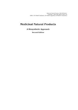 Medicinal Natural Products