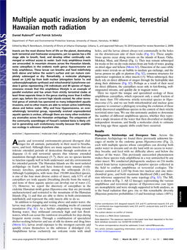 Multiple Aquatic Invasions by an Endemic, Terrestrial Hawaiian Moth Radiation