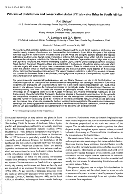 Patterns of Distribution and Conservation Status of Freshwater Fishes in South Africa