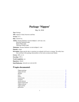 Package 'Nippon'