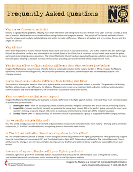 Imagine No Malaria: Faqs