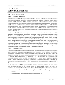 Chapter 12. Cultural Resources