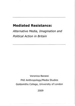 Mediated Resistance: Alternative Media, Imagination and Political Action in Britain