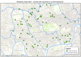 Reception Class 2021 - Schools with Vacancies Or a Short Waiting List