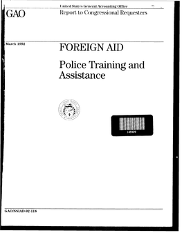 NSIAD-92-118 Foreign Aid: Police Training and Assistance