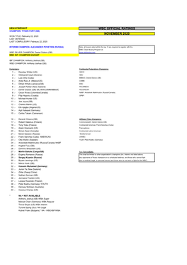 Wbc Official Ratings November 2020