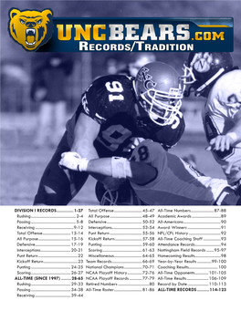 DIVISION I RECORDS ...1-27 Rushing ...2