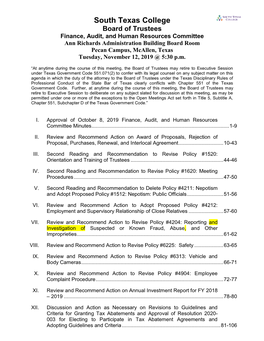 Finance Motions