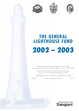 The General Lighthouse Fund 2002 Â€“ 2003 Hc