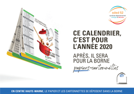 Calendrier De Collecte 2020