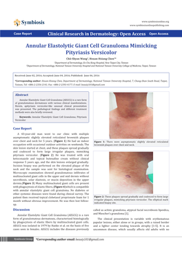 Annular Elastolytic Giant Cell Granuloma Mimicking Pityriasis Versicolor