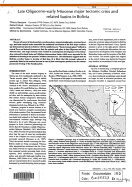 Late Oligocene-Early Miocene Major Tectonic Crisis and Related Basins in Bolivia