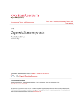 Organothallium Compounds Royal Kilburn Abbott Rj