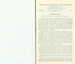 THE COLORADO MAGAZINE Published Quarterly by the State Historical Society of Colorado