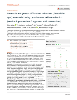 Biometric and Genetic Differences in Kelabau