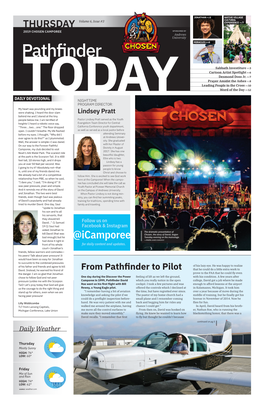 THURSDAY EXPERIENCE Pg7 2019 CHOSEN CAMPOREE SPONSORED by Andrews University