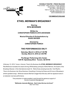 Ethel Merman's Broadway