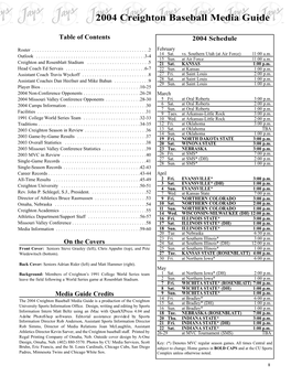 2004 Creighton Baseball Media Guide