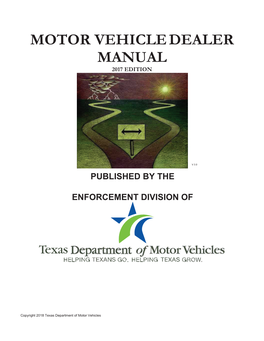 Texas Motor Vehicle Dealer Manual