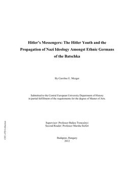 Hitler's Messengers: the Hitler Youth and the Propagation of Nazi