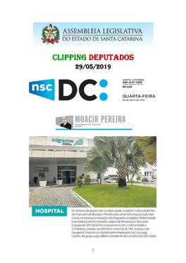 Clipping Deputados 29/05/2019