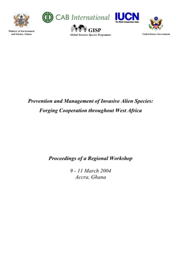 GISP Prevention and Management of Invasive Alien Species