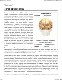 Prosopagnosia - Wikipedia