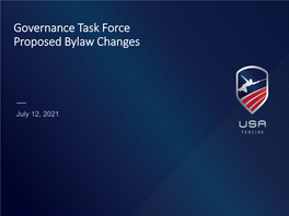 Governance Task Force Proposed Bylaw Changes