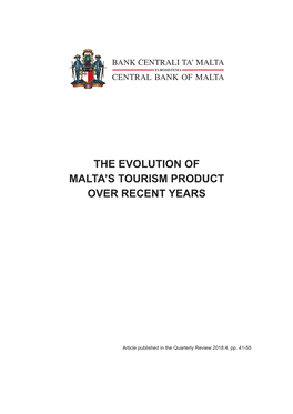 The Evolution of Malta's Tourism Product Over