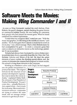 Software Meets the Movies: Making Wing Commander I and 11