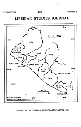 W40160 LIBERIA Tfr °W Geogrophy Deportment IO 8 °W University of Pittsburgh of Johnstown I 1