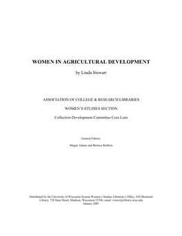 Women in Agricultural Development